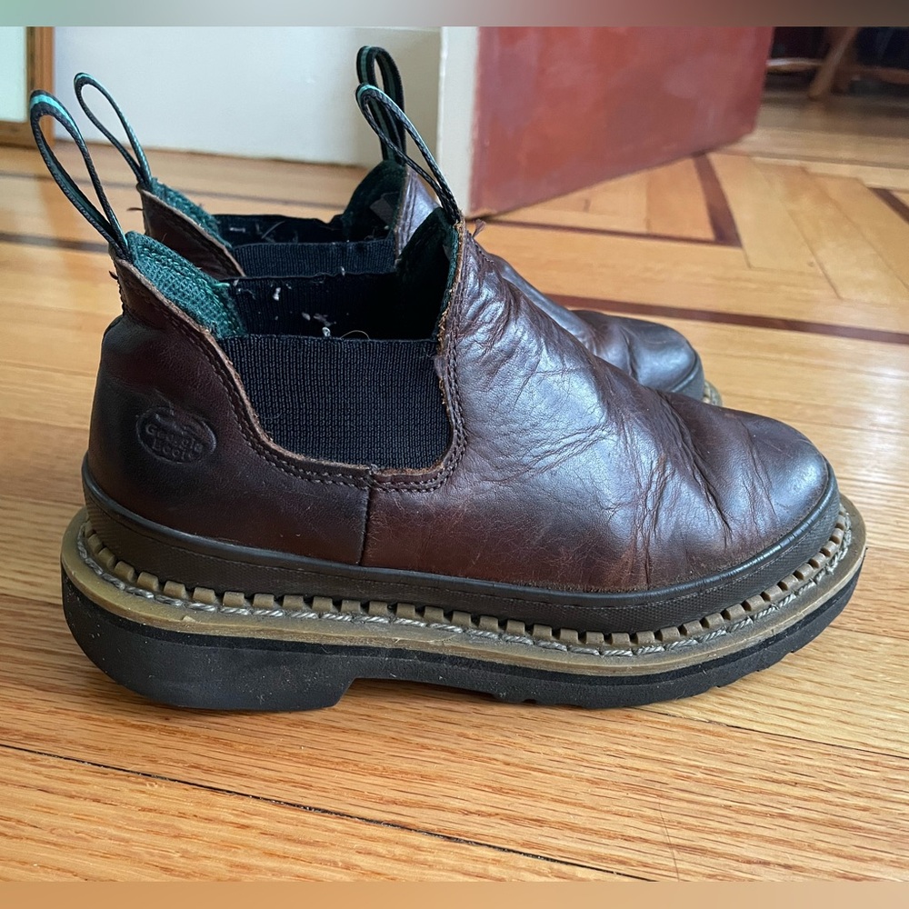 Georgia Boot/Romeo dark brown leather slip-on ankle boots